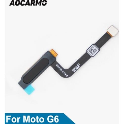Aocarmo Black Home Button Main Key Touch ID Fingerprint Flex Cable Replacement Assembly For Motorola Moto G6 5.7"