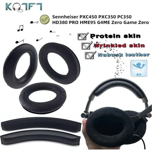 KQTFT Replacement EarPads Headband for Sennheiser PXC450 PXC350 PC350 HD380 PRO HME95 G4ME Zero Game one Bumper Earmuff Cover