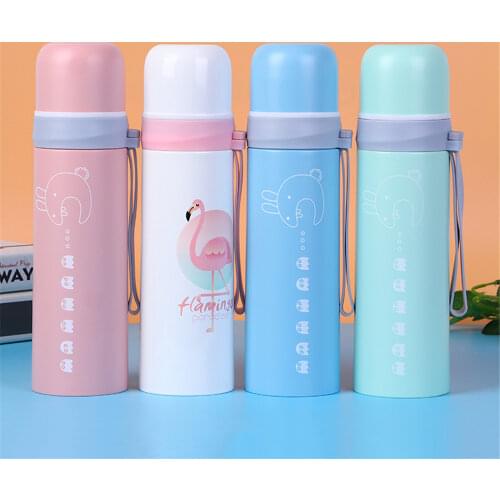 500ml Stainless Steel Thermos Water Bottles For Girls Tumbler 3D Printed Travel Tea Coffee Mug Vacuum Flask Thermal Cup