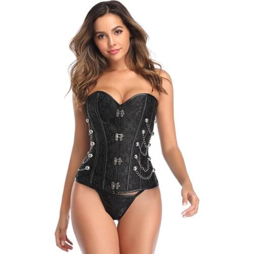 Women Steampunk Corset Sexy Lingerie Black Corsage Corsets And Bustiers Slimming Steel Boned Bodice Gothic Corselet Fiber Win