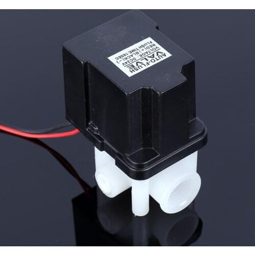 1/4'' BSP Female Thread 18 Second Plastic NC Effluent Solenoid Valve 24V DC Electric Wastewater Controller for RO Water System