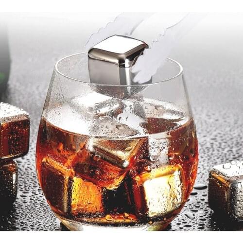 1PC Stainless Steel Whiskey Stone Ice Cubes Bar KTV Magic Supplies Wiskey / Wine / Beer Cooler Ice Rocks Whiskey Stones
