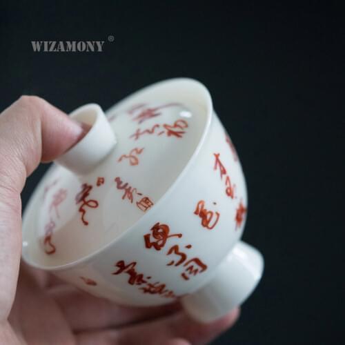 1PCS WIZAMONY Handpainted Chinese Kung Fu Teaware Tea set gaiwan teapot teacups fair mug tea sets ceramic puer Drinkware