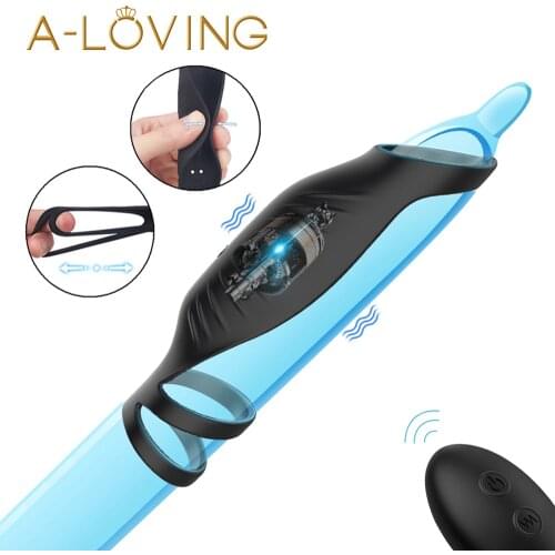 10 Vibrating Modes Penis Massage Vibrator for Men Chastity Belt Cock Ring Remote Control Testicle Vibrator Sex Toys for Couple