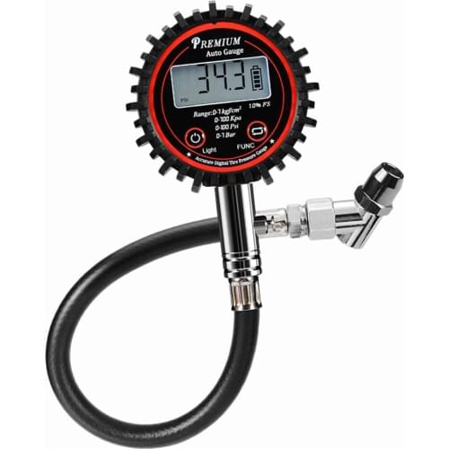 100 PSI Digital Air Pressure Guage Inflator Rubber Air Hose for Car Truck