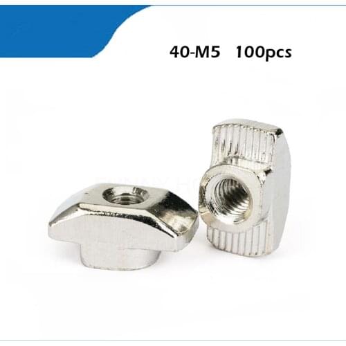 100PCS M5 Hammer 40-M5 Nut Aluminum Connector T Fastener Sliding Nut Nickel Plated Carbon Steel for 4040 Aluminum Profile