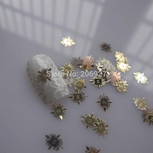 MS178-2 100pcs Gold Cute Metal Sticker Nail Art Metal Sticker Nail Art Decoration Non-adhesive Sticker