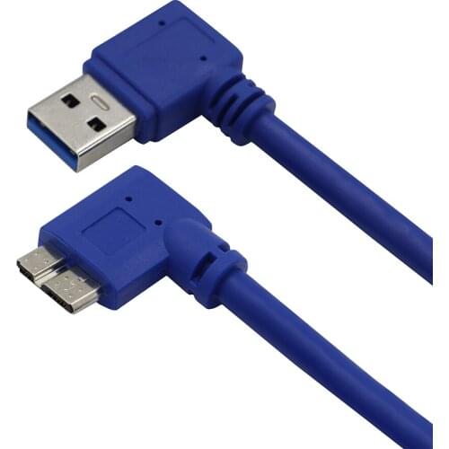 30cm Short Right Angled Micro USB 3.0 Data Sync Charging Cable for USB3.0 Mobile Hard Disk