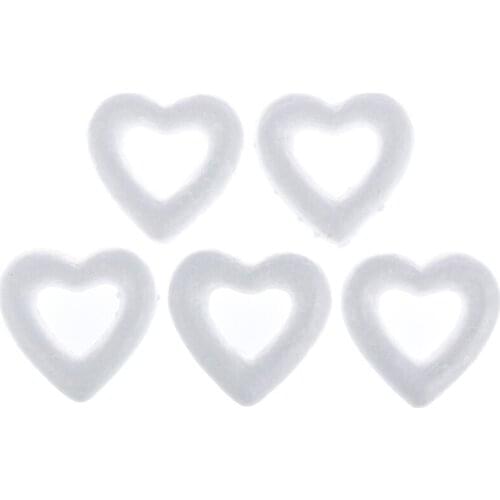5PCS DIY White Heart Polystyrene Styrofoam Foam Ball For Christmas Ornaments