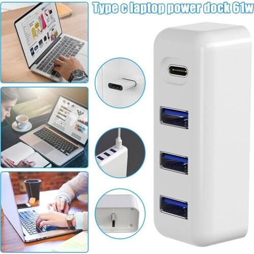 61W Type-C Laptop Power Dock Multifunctional Power Adapter USB 3.0 Dock Station Compatible for Macbook NK-Shopping