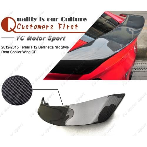 Car Accessories Full / Portion Carbon Fiber N Rosso Style Rear Spoiler Fit For 2012-2015 F12 Berlinetta Trunk Spoiler Wing