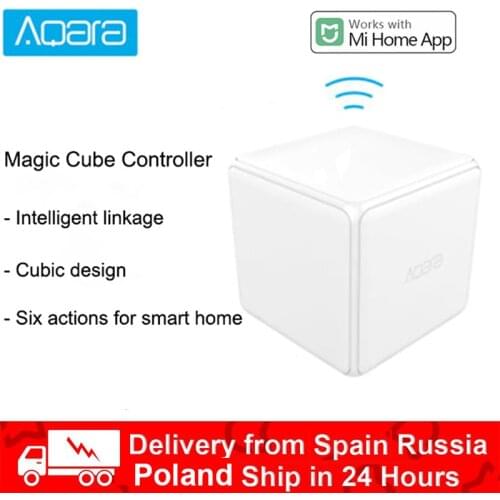 2pcs Xiaomi Aqara Magic Cube Controller Zigbee Controlled By Six Actions Smart Home Device Work With gateway For Mihome Control
