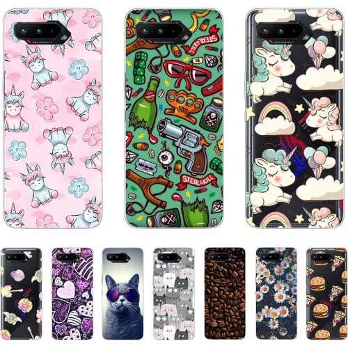 For Asus ROG Phone 5 Case Tpu Silicon Unicorn Cartoon Luxury Shell Phone Cover Anti-knock Personality Fundas Coque Etui Bumper