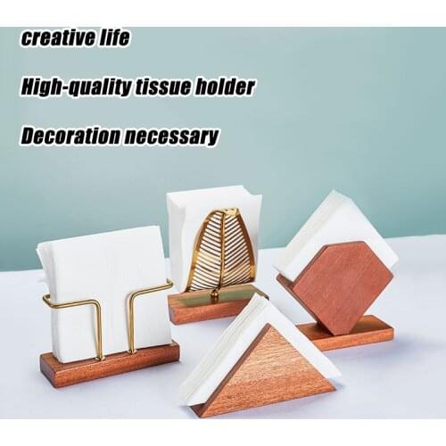 Wooden Tissue Holder Hotel Restaurant Desktop Napkin Stand Bamboo Rack Kitchen Accessories