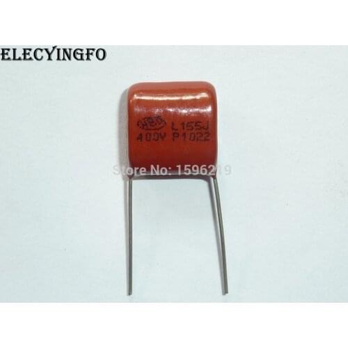 100pcs CBB capacitor 155 400V 155J 1.5uF 1500nF P15 CL21 Metallized Polypropylene Film Capacitor