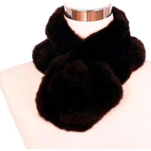 ZY86006 2016 Winter Hot Sale Women And Girls Fashion Lovely Knitted Real Rabbit Fur With A PomponNeck Scarf Fur Accessory Rings