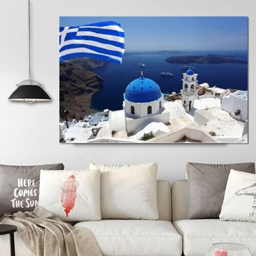 Greek Landscape Pictures Santorini Posters And Prints Canvas Painting Wall Art For Living Room Decoration NO Frame