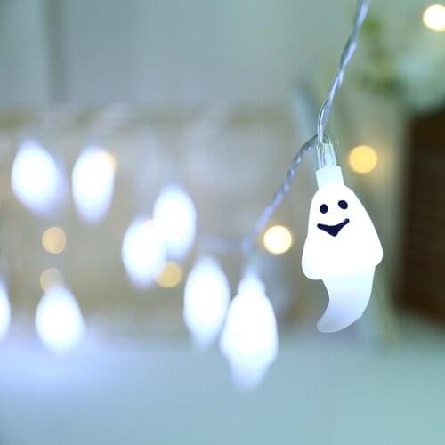 Newly Halloween White Ghost String Lights Ghost Halloween Decoration String Lights Horror Lights
