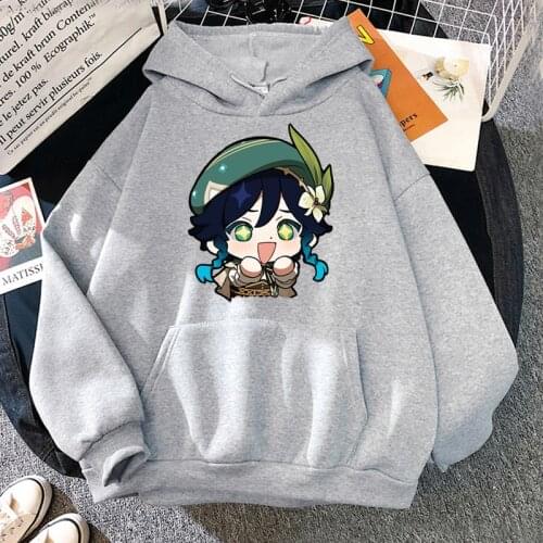 Genshin Impact New Game Hoodies Women Cute Venti Printed Casual Sweatshirts Hot Sale Fashion Asian Size Hip Hop Pullovers Female