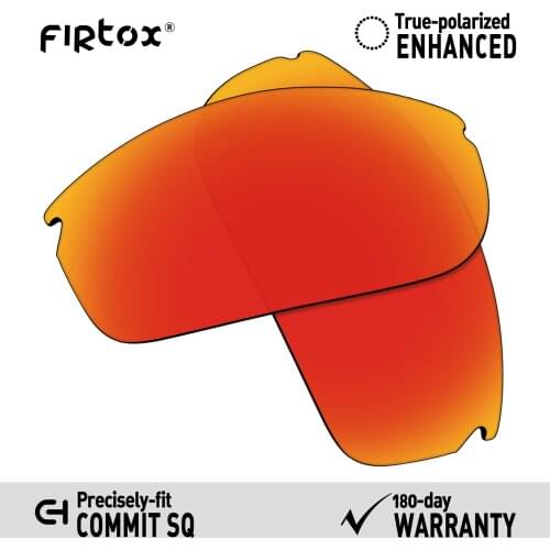 Firtox True Polarized Enhanced Replacement Lenses for-Oakley Commit SQ OO9086 Sunglass (Lens Only)-Fire Red