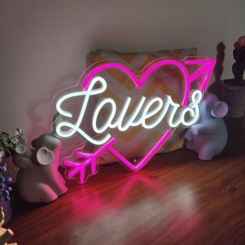 Custom Waterproof Flex Neon Sign Visual Art Bar Club Acrylic Wall Hanging Flexible Sign decoration Love is cupids arrow shape n