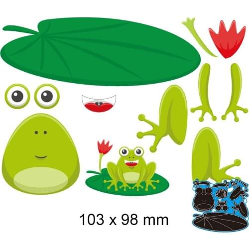 Cutting Dies Frog on Lotus Leaf New Metal DIY Album Paper Craft Embossing Stencil Greeting Card Decoration 103*98mm