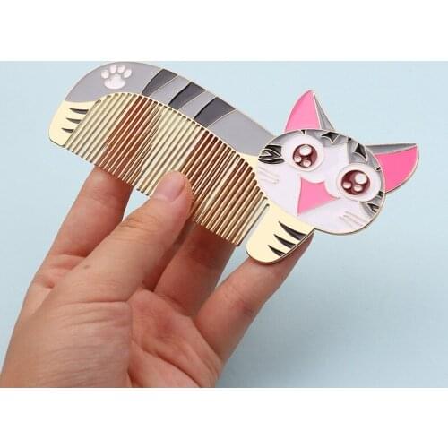 New Anime Sailor Moon Drop Ship Exquisite Metal Comb Cartoon Cat Shape Travel Comb Hairdressing Tool Cat Paw Print Hairbrush