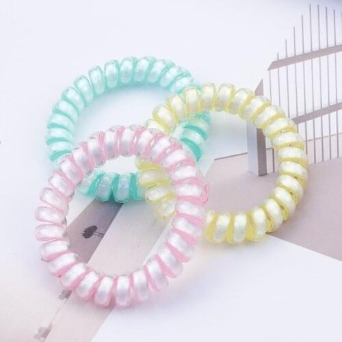 1Pc Elastic Hair Bands for Women Hair Accessories Girls Glow Spiral Hair Ties Cute Ponytail Holders 2021 New