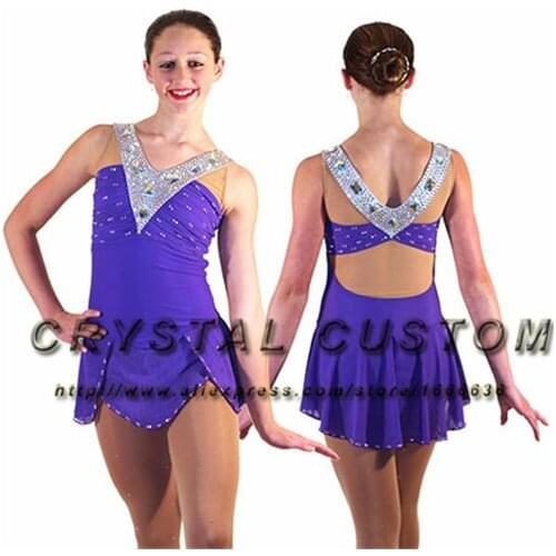 Blue Figure Skating Dresses For Women Fashion New Brand Ice Skating Dresses For Competition DR3448