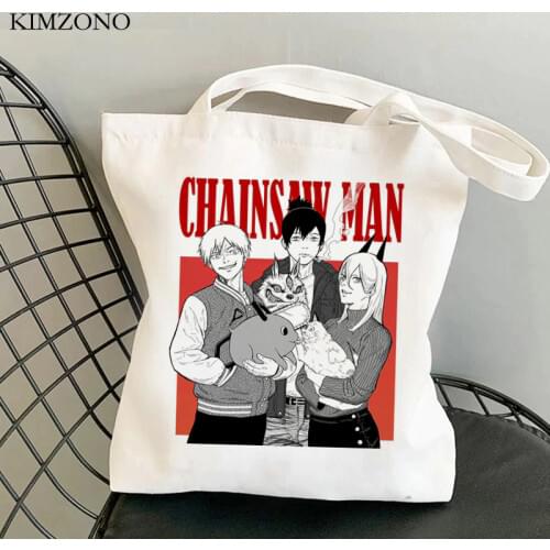 Chainsaw Man shopping bag handbag shopper shopping bolsa eco shopper bag tote foldable reusable bolsa compra cabas