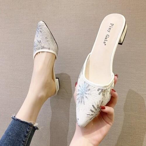 2020 New Arrival Dress Shoes High Quality Shallow Women Sandals Summer Simple Pointed Toe Ladies Shoes Gladiator Mesh