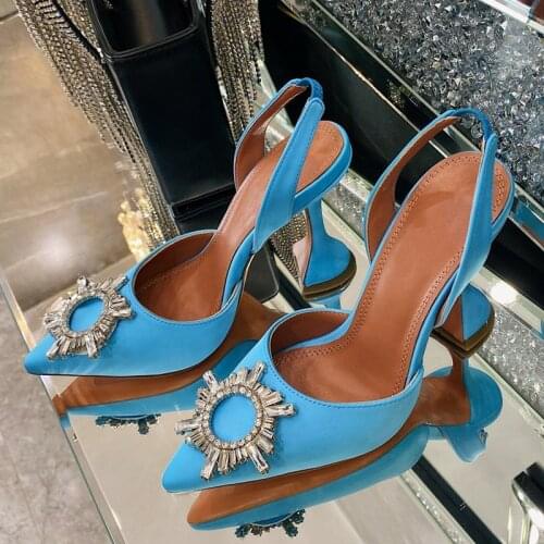2021 New Summer Rhinestone Sun Buckle High Heel Sandals for Women