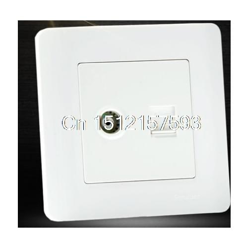 1 gang Television tv wall switch socket with 1 gang computer RJ45 8 core outlet