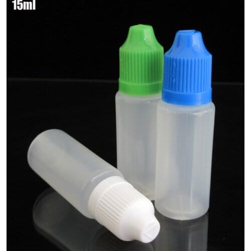 10pcs 15ml PE Soft Plastic Dropper Bottle,Oil Bottle with Childproof Cap for E Liquid,Nail Gel Empty Bottle