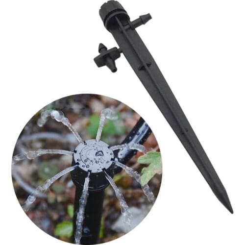 New 10pcs 360 Degrees Eight Holes Full Circle Drip Adjustable Inserting Ground Watering The Garden Use 4/7 Mm Hose