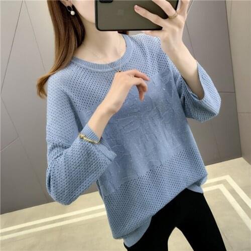 19537 (room 4, row 7, No. 5 middle) real shot round neck hollow out printed T-shirt for female 36