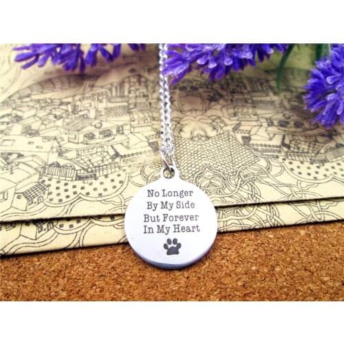 3pcs/lot Fashion stainless steel necklace "no longer by my side but forever in my heart" necklace Gift more style for choosing