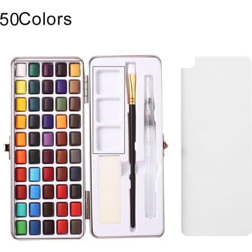 50/72/90Color Portable Pearlescent Iridescent Solid Watercolor Pigment Paint Set Durable High Stability High Purity Portable