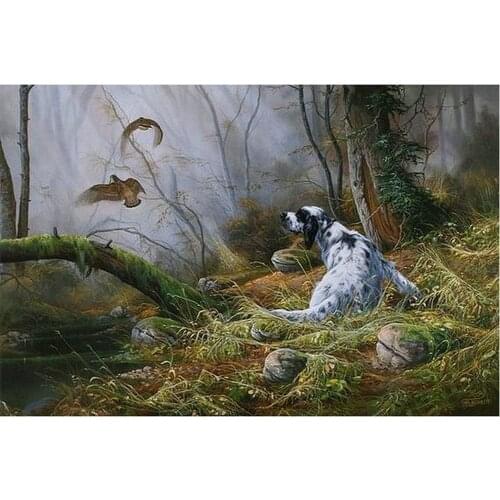 Full Square Round Drill DIY Diamond Painting pheasant 3D Embroidery hound landscape Cross Stitch 5D mosaic dog Home Decoration
