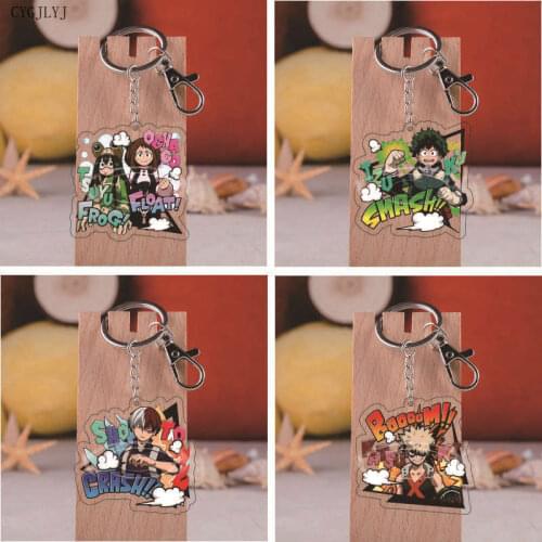 Anime My Hero Academia Keychain Todoroki Shouto Cosplay Two Sided Transparent PVC Acrylic Key Chain For Fans Collection Gifts
