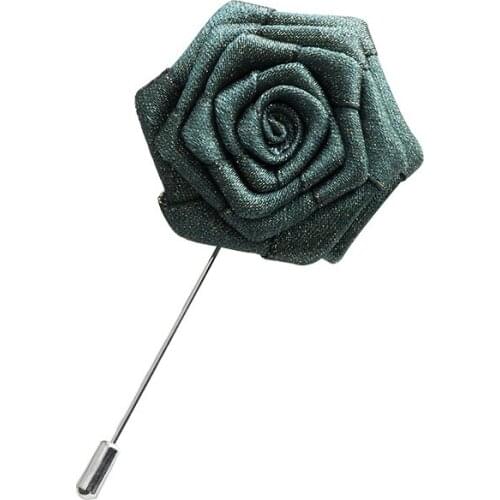 Handmade Fabric Rose Flower Brooch Pin Cloth Art Long Needle Lapel Pins Mens Suit Shirt Corsage Colthing Jewelry Accessories