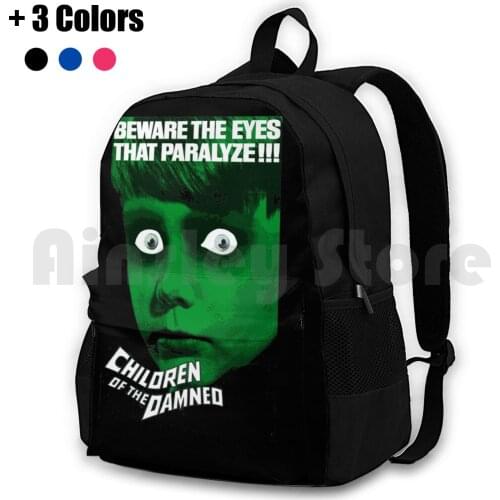 Children Of The Damned Outdoor Hiking Backpack Riding Climbing Sports Bag Horror Terror Vintage Retro Horror Terror Movies