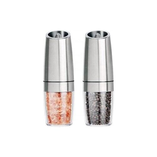 2Pcs Set Electric Pepper Mill Stainless Steel Automatic Gravity Induction Salt and Pepper Grinder Kitchen Spice Grinder Tools