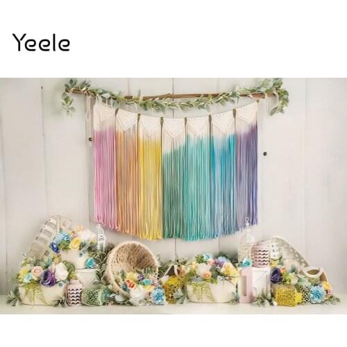 Yeele Baby Birthday Flowers Banner Newborn Portrait Photography Backdrop Photographic Decoration Backgrounds For Photo Studio