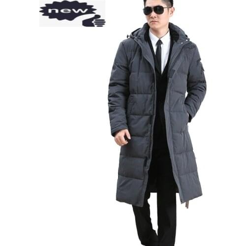 Autumn Winter Fashion Warm Thick Hooded Down Parkas Men Black Loose Large Size Casual Long Jacket Coat Top Brand Male Overcoat