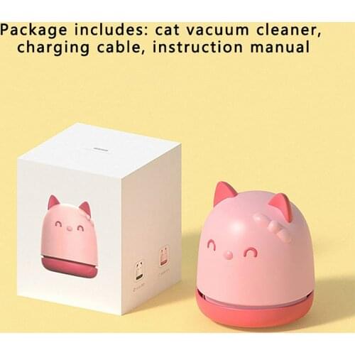 Mini Cute Pet Cat Desktop Vacuum Creative Cleaner Handheld Usb Charging Portable Desk Vacuum Cleaner For Office School For Home