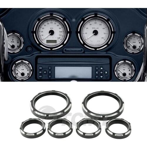 Motorcycle 4" Speedometer 2" Gauge Burst Bezel Kit For Harley Touring Electra Street Tri Glide 1996-2013 12 11 FLHT FLHTC FLTR