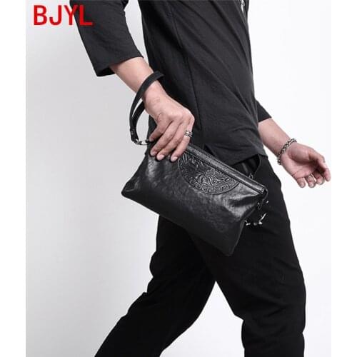 Soft Leather Mens Bag Business Casual Men Leather Clutch Bag Fashion Large-capacity Clutches Bag Male Wallets Mobile Phone Bags