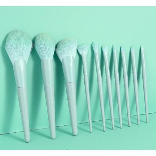 GUJHUI 10pcs Makeup Brushes set Cosmetic Tools For Powder Foundation Blending Eyebrow Brush Facial Make Up Tools kit