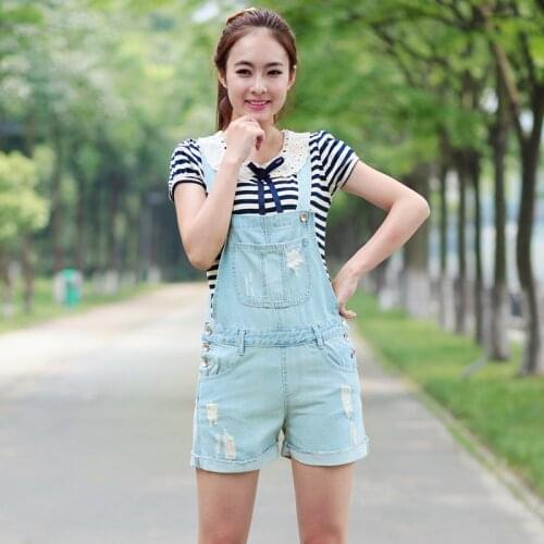 2020 New Modis Denim Sling Shorts Female Summer Korean version of Loose Shredded Denim Shorts Ladies jeans Size S-XL